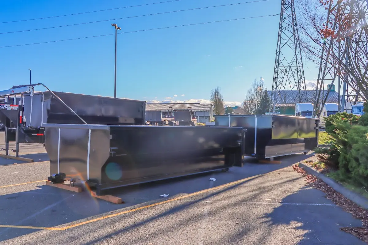Roll-off dumpster ready for waste disposal at job site for Roll Off Dumpster Rental in Roselle Park